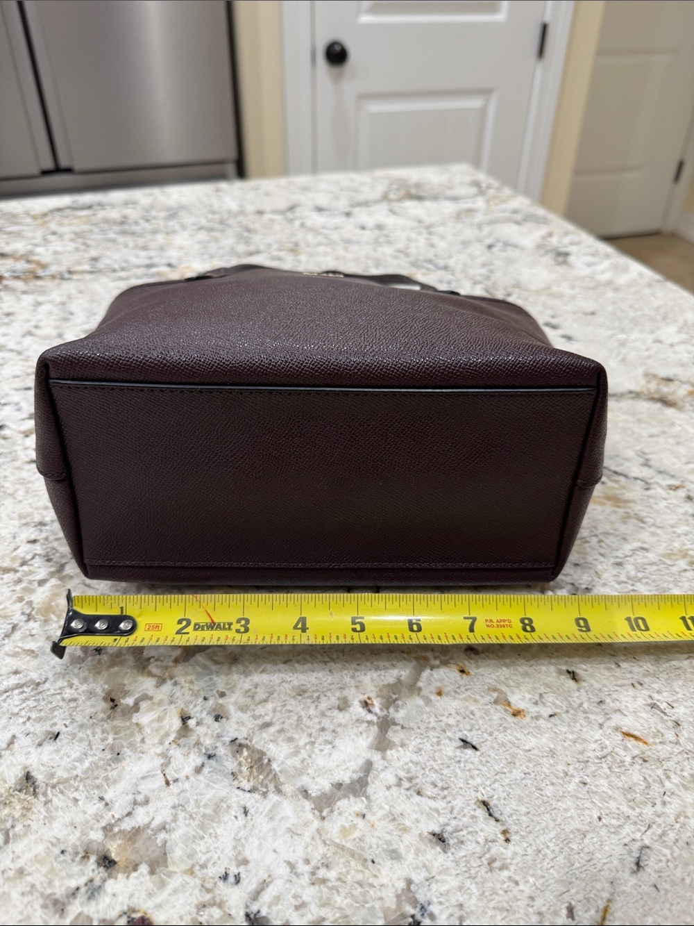Coach Mini City Zip Top Tote Oxblood Saffiano Leather Tote with Gold Logo - Picture 5 of 7